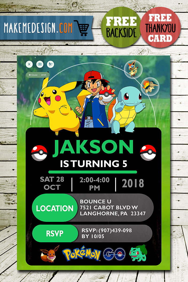 Birthday Invitation Template Pokemon Dev onallcylinders