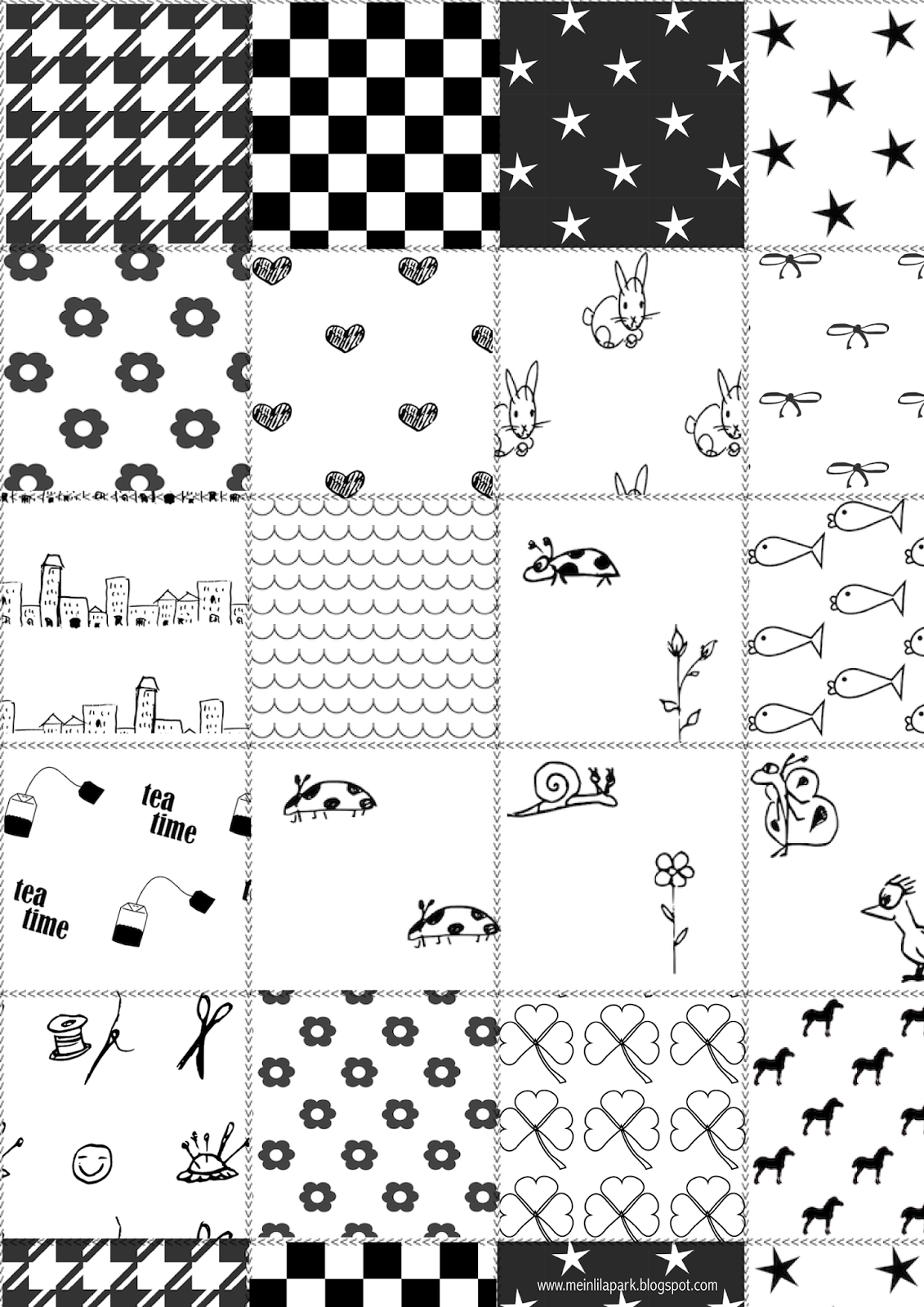 Black And White Scrapbook Paper Designs