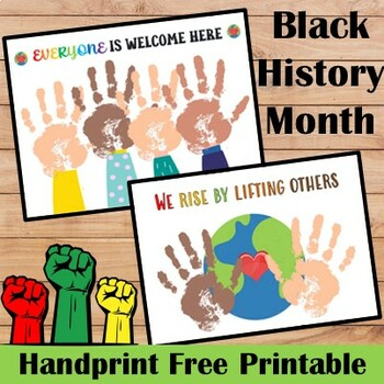 Black History Month Handprint Craft Activity FREE Printable TPT