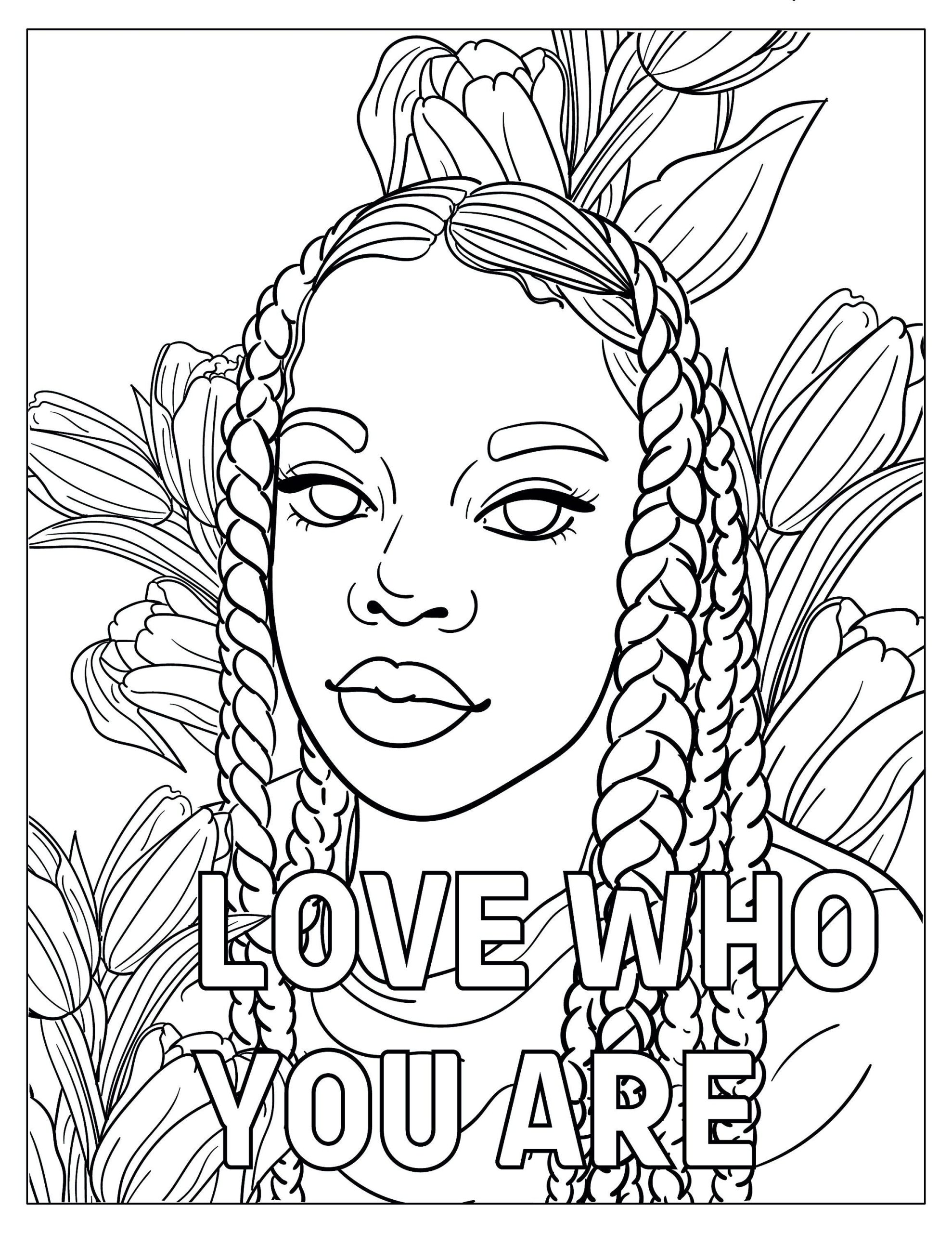 Black Women Diversity Coloring Pages 