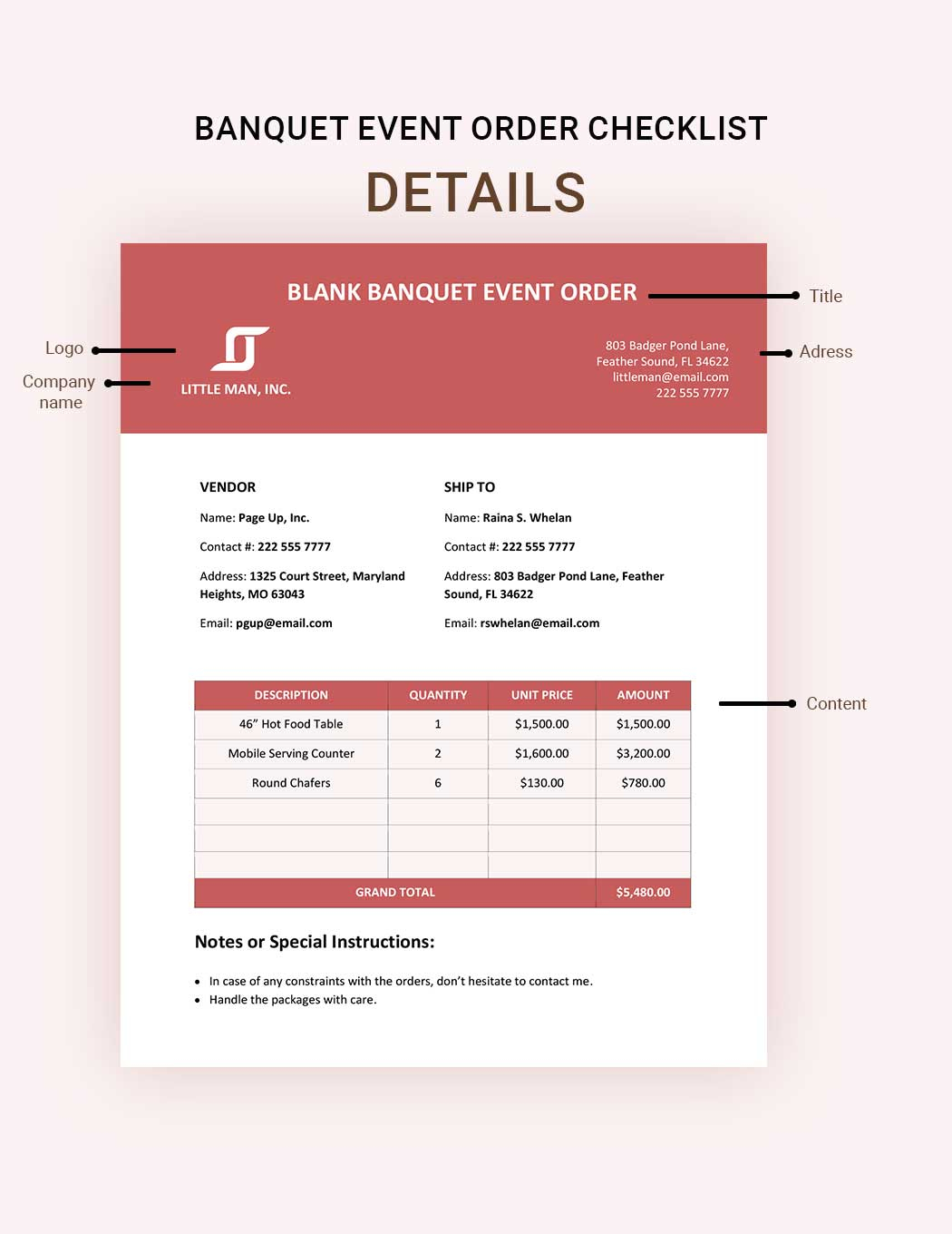 Blank Banquet Event Order Template In Word Google Docs Pages 