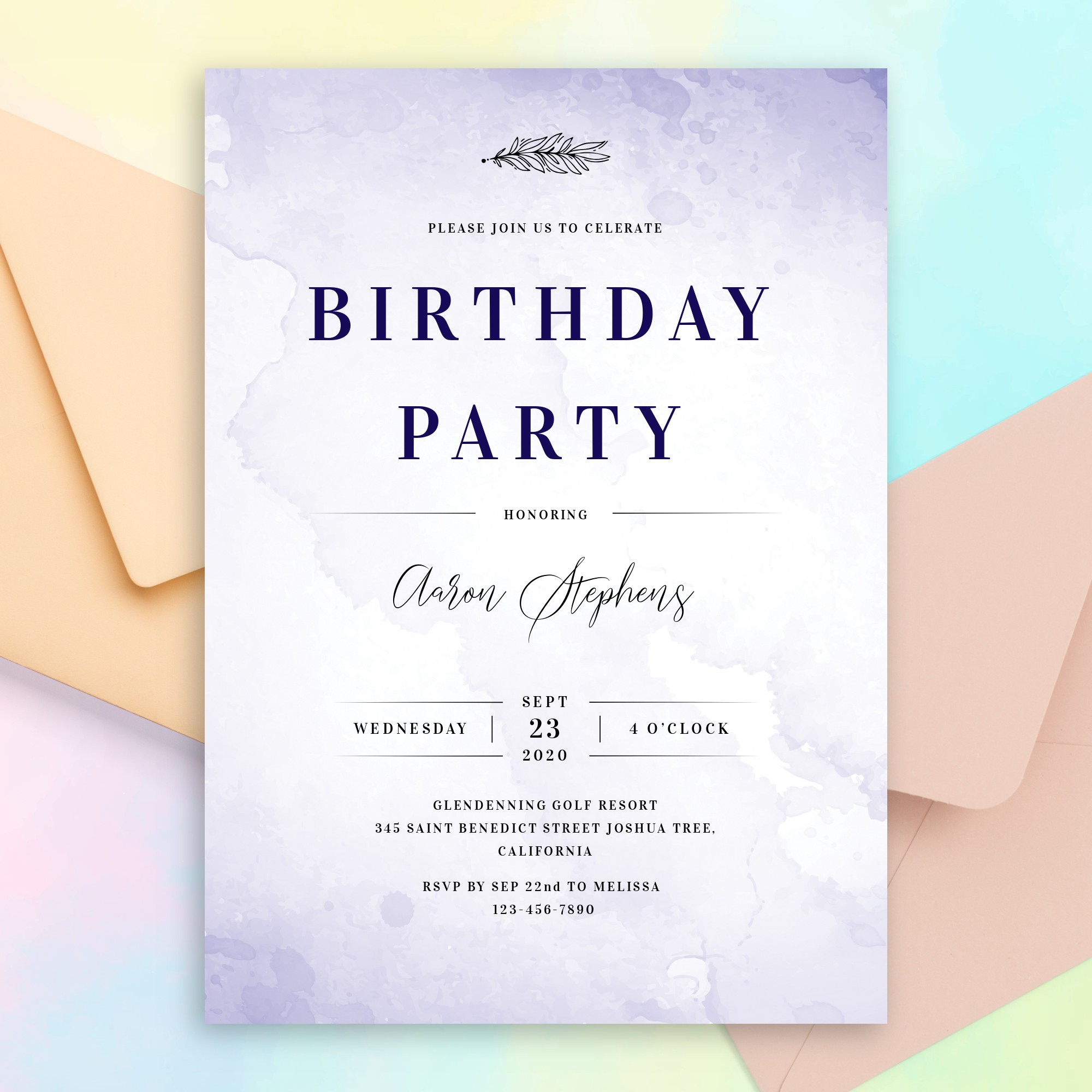 Blue Birthday Invitation Templates
