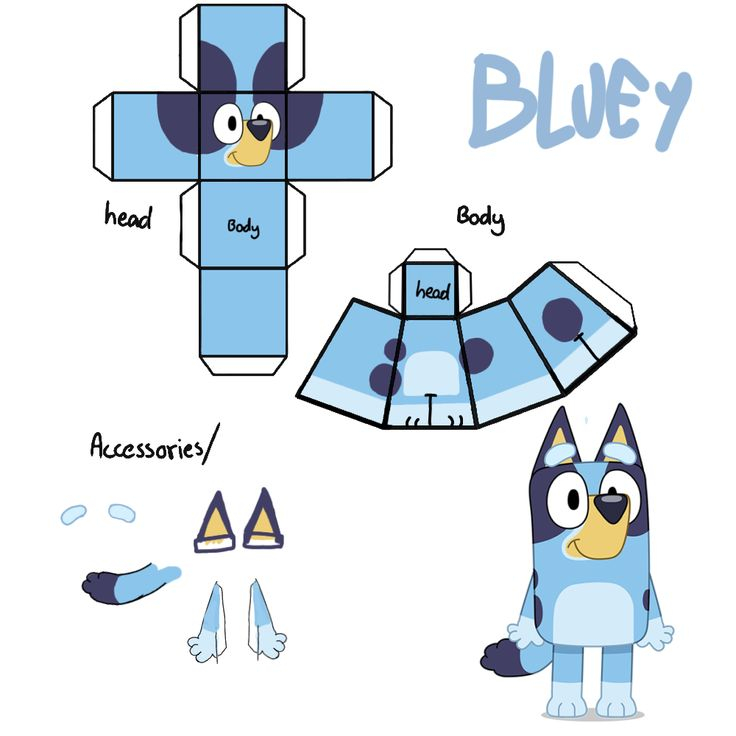 Bluey Heller Papercraft Paper Doll Template Paper Toys Template 