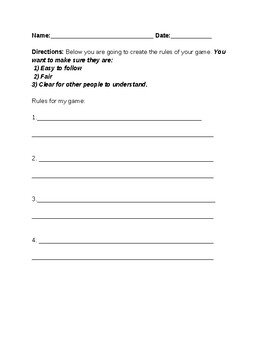 Board Game Rules Template By Rachel Satter TPT
