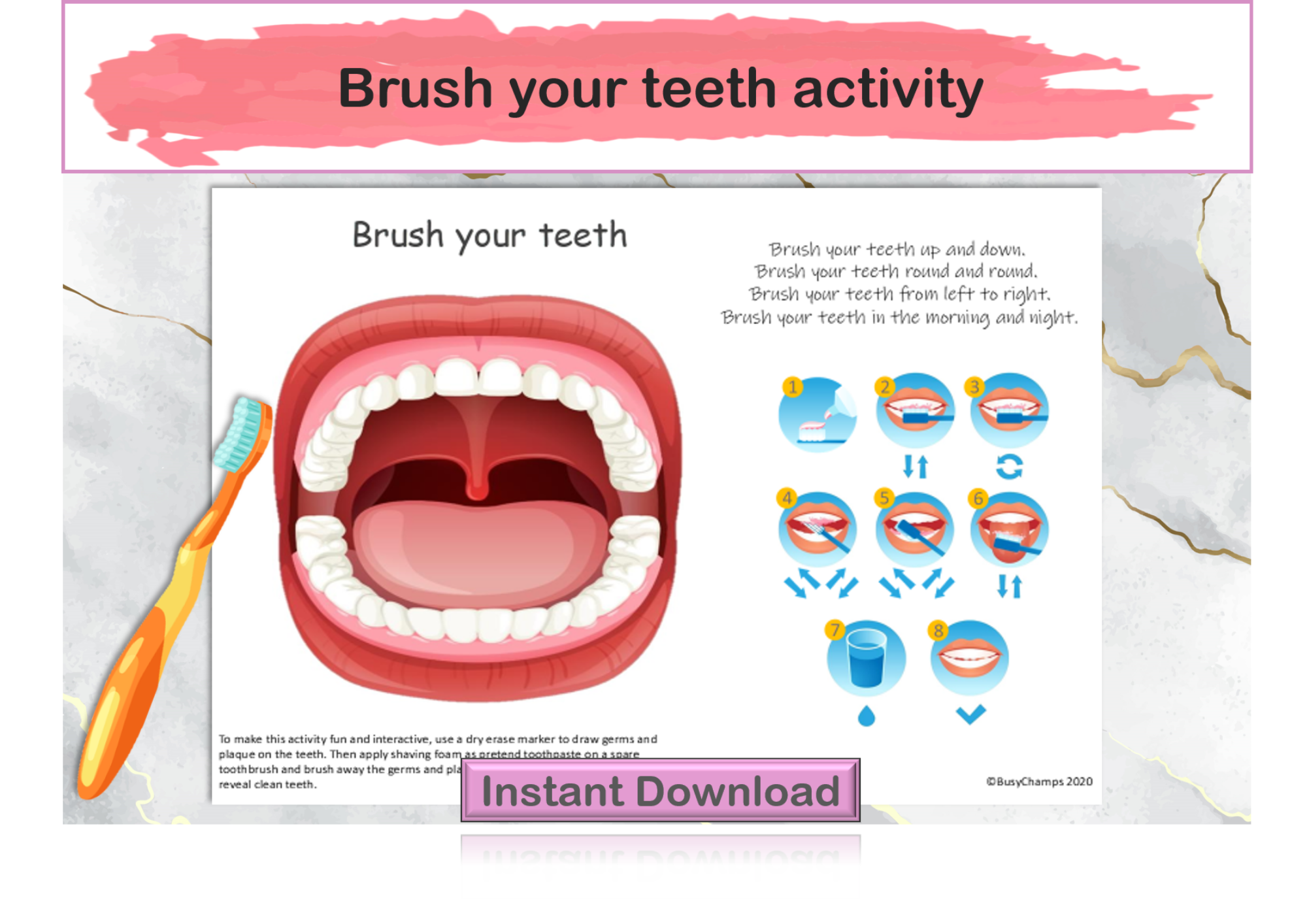 printable dental activities for toddlers pdf