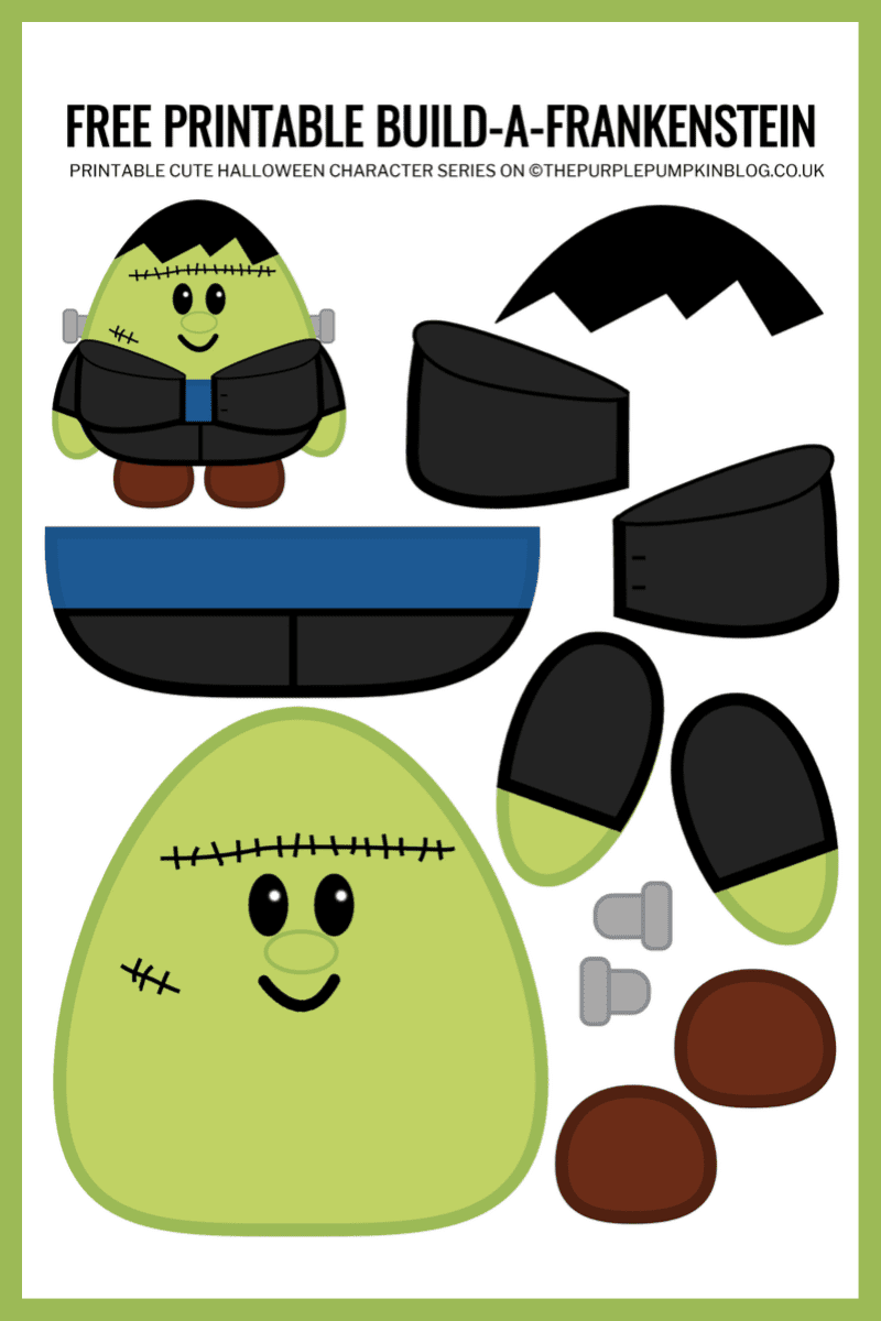Build a Frankenstein Free Printable Halloween Paper Craft
