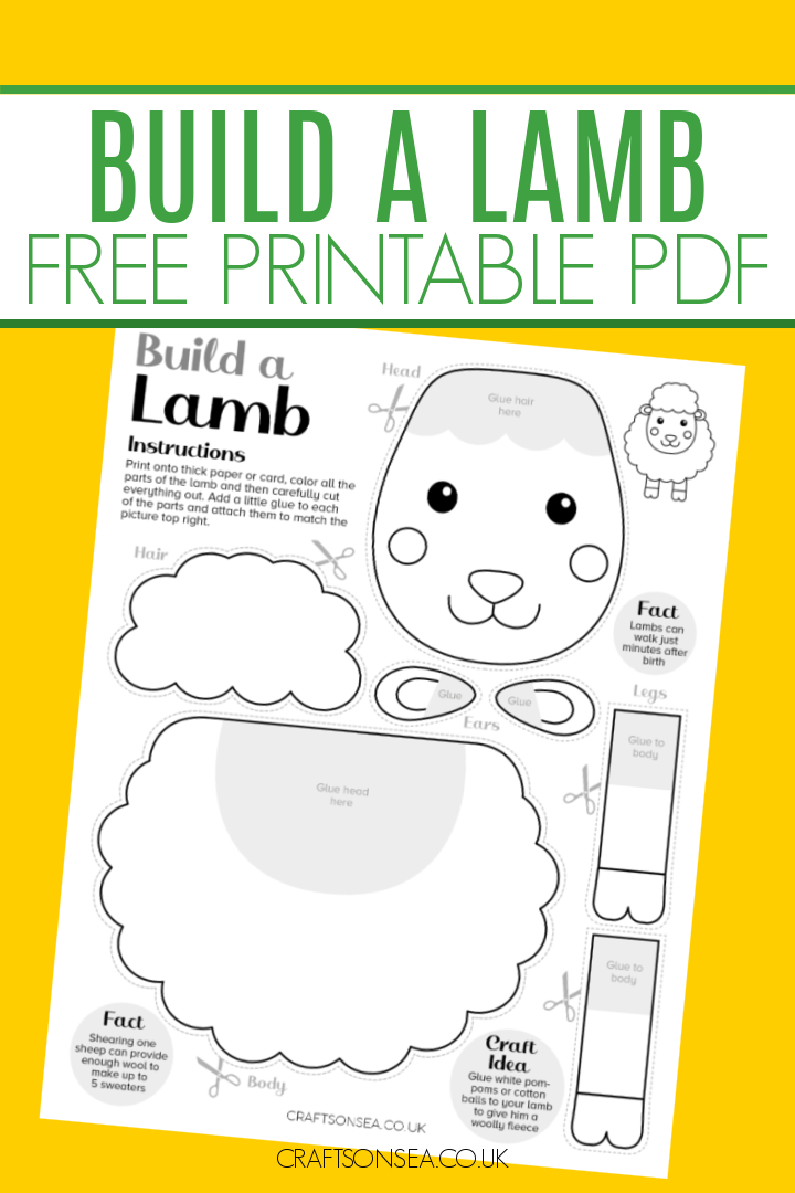 Build A Lamb Craft FREE Printable Toyshap