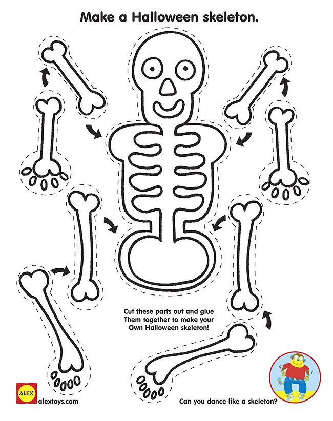 printable skeleton craft for kids