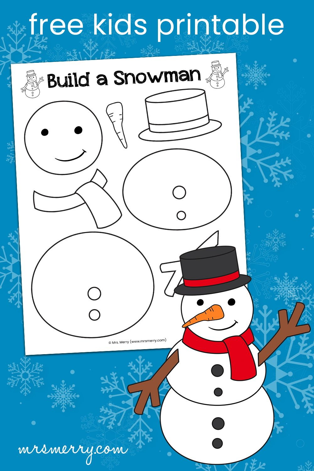 Build A Snowman Free Printable Activity Mrs Merry Snowmen 