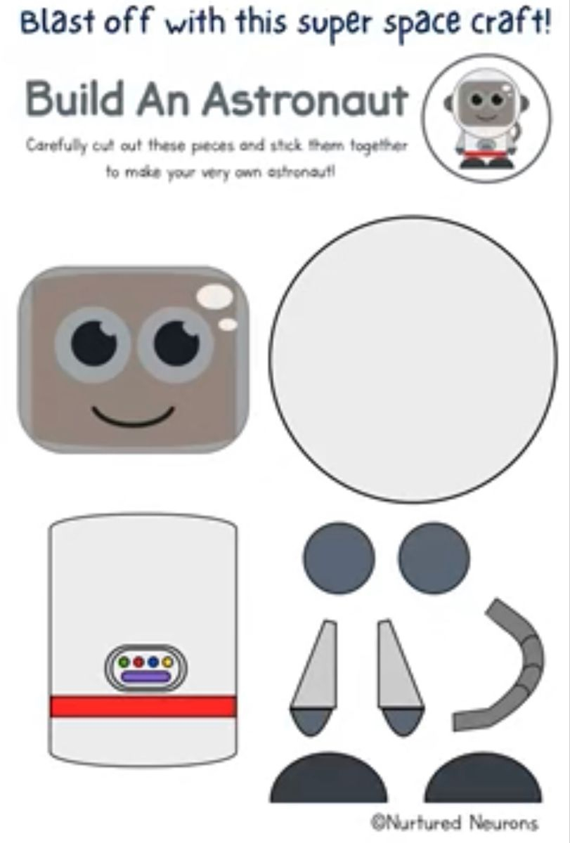 Build An Astronaut Printable Astronaut Craft Space Activities For 