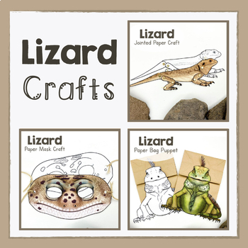 BUNDLE Lizard Printable Paper Craft Templates Lizards TPT