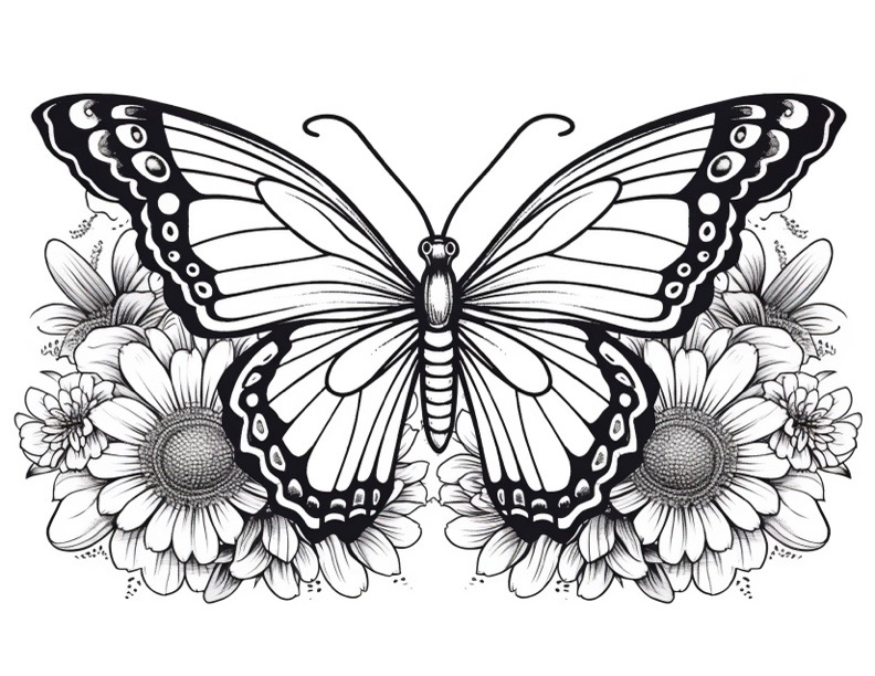 Butterfly Coloring Page Butterfly Coloring Page Flower Coloring Porn 