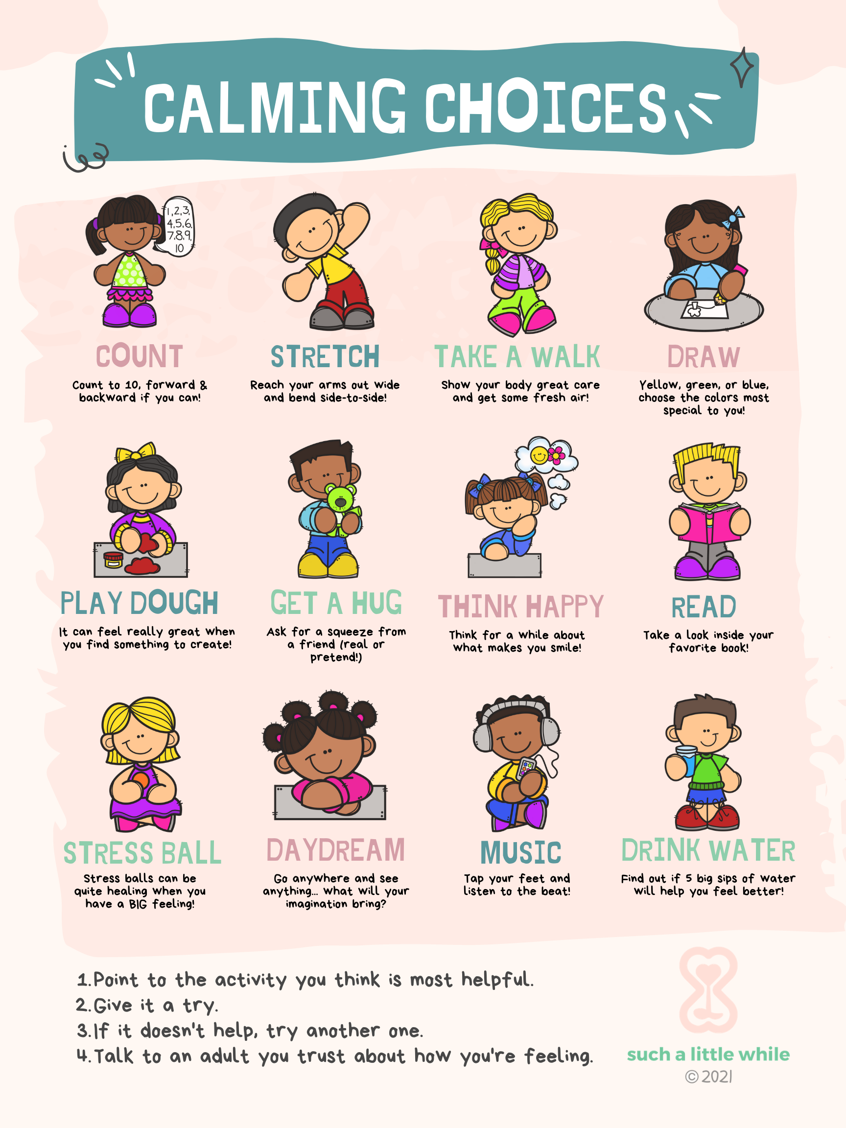 Calming Strategies Poster For Kids Printable Artofit