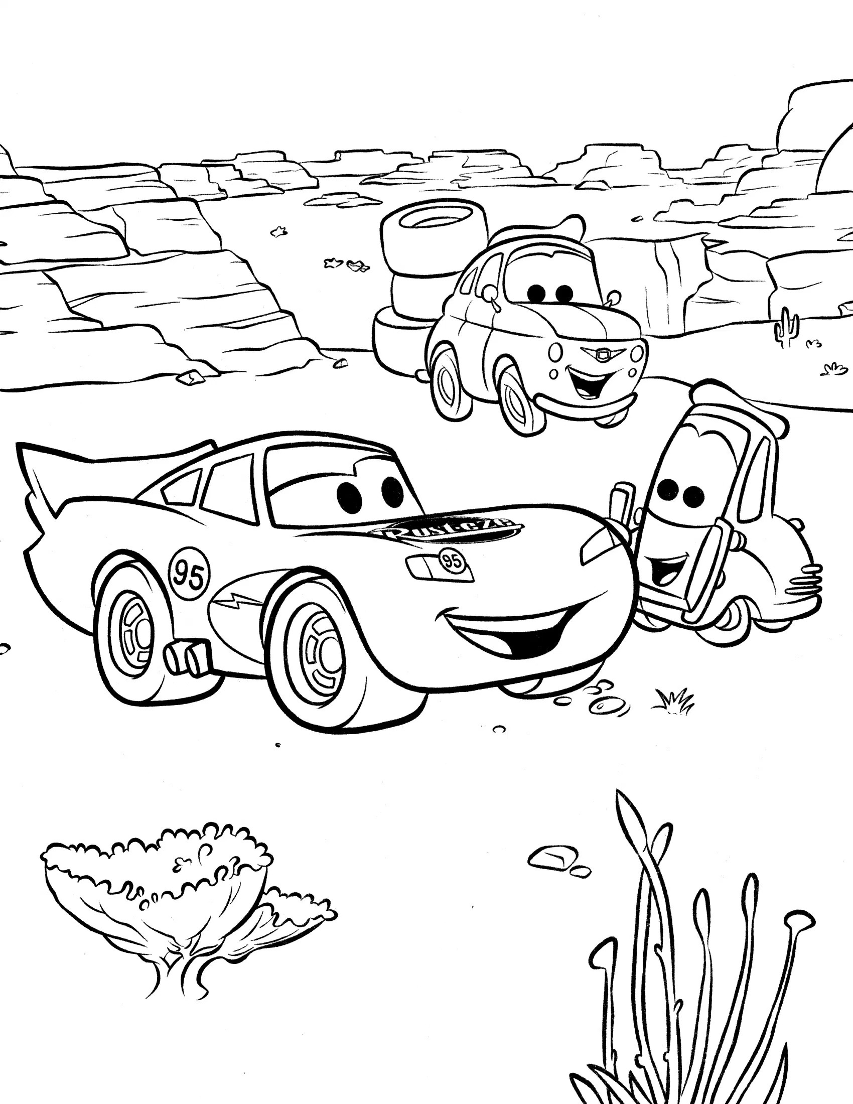Cars 2 Printable Coloring Baswedan