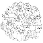 Cats Coloring Pages Printable Adults Coloring Gatos Zentangle Katzen