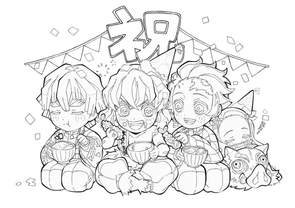 printable coloring pages demon slayer