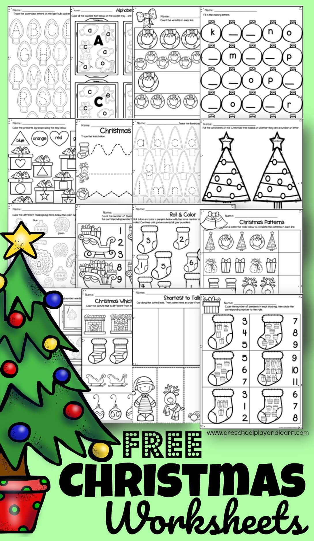 Christmas Activities Printables For Preschoolers FREE Printable A Z
