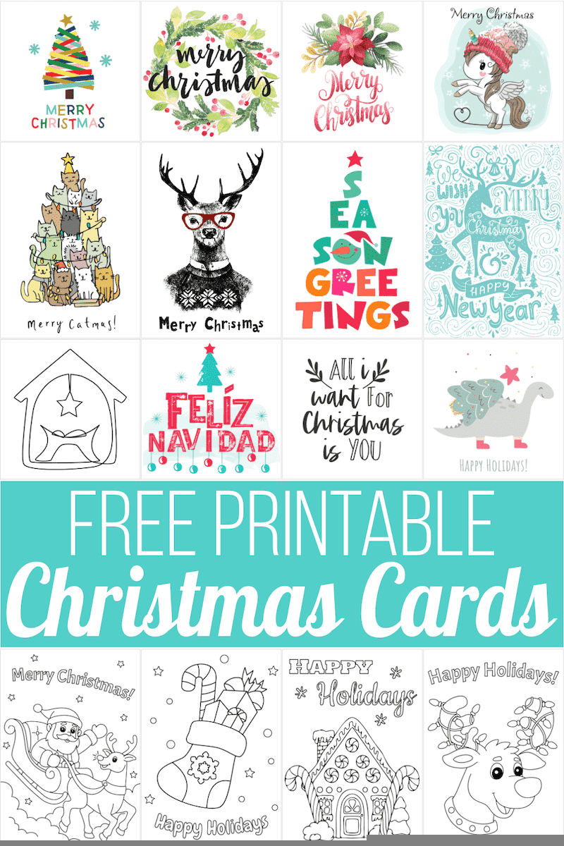 Christmas Cards Printable Free FREE Printable A Z