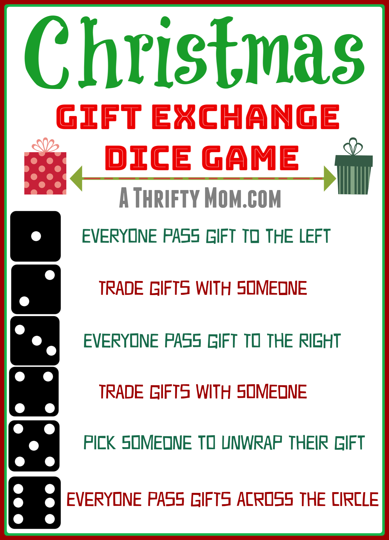 printable dice game for christmas