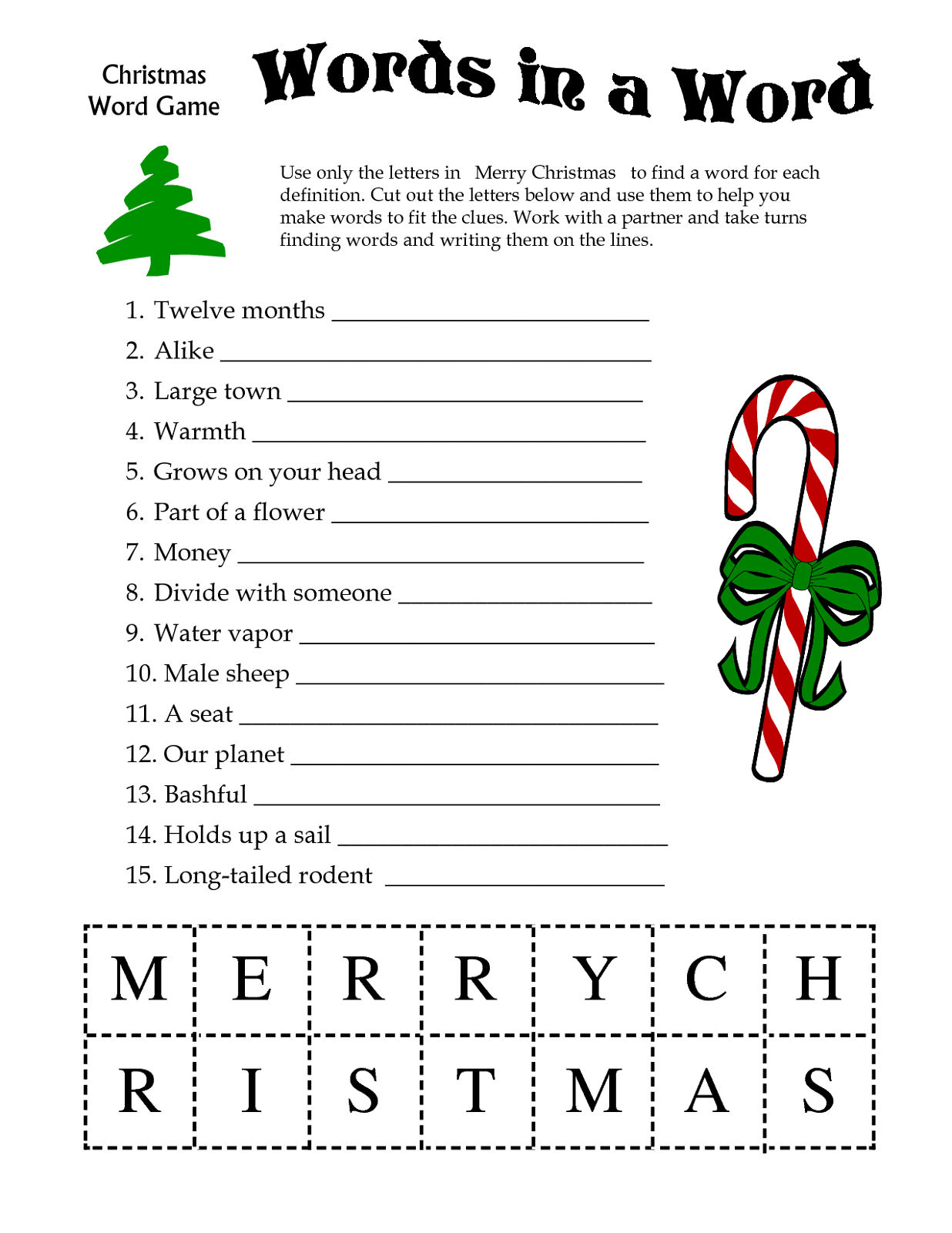 Christmas Games Adults Printable FREE Printable A Z