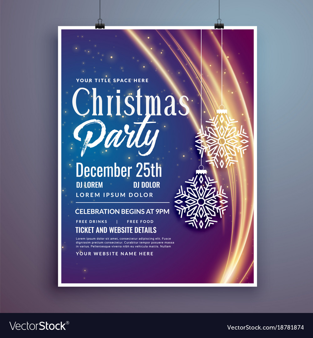 Christmas Party Event Invitation Template Design Vector Image
