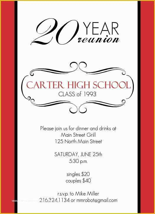 Class Reunion Invitation Templates Free Of Class Reunion Invitations Invitations 
