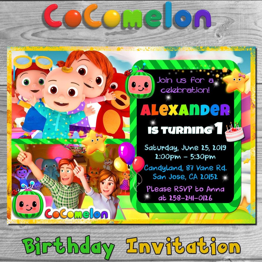 Cocomelon Invitation Card Template