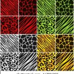 Collection Christmas Colored Animal Print Backgrounds Stock Vector