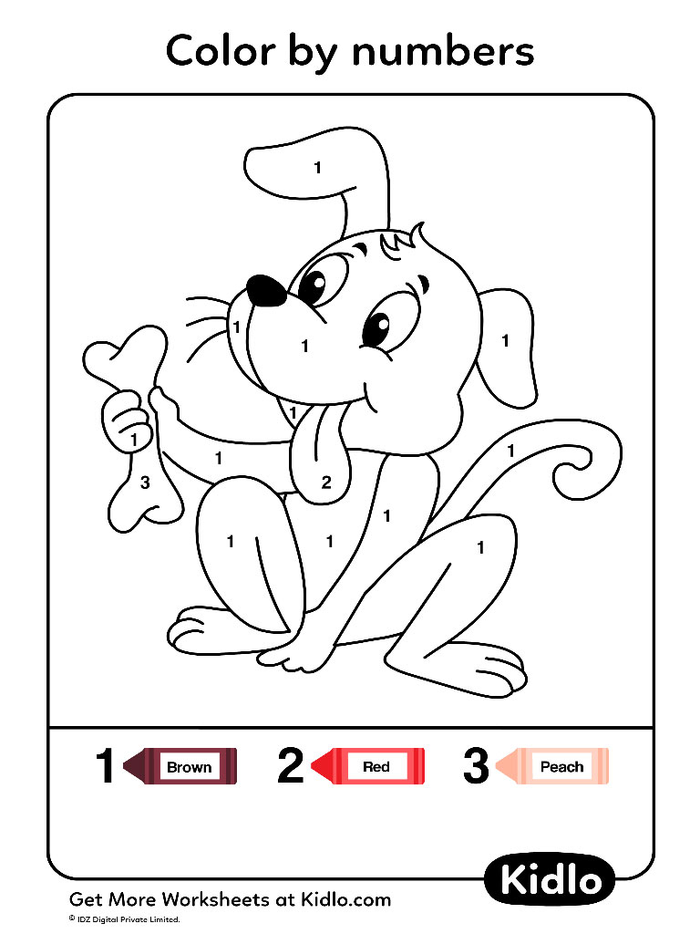 Color By Number Dog Printable