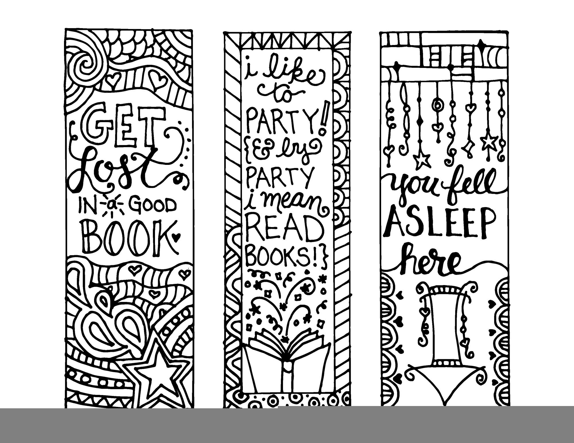 Color Your Own Bookmarks FREE Printable Printable Bookmarks