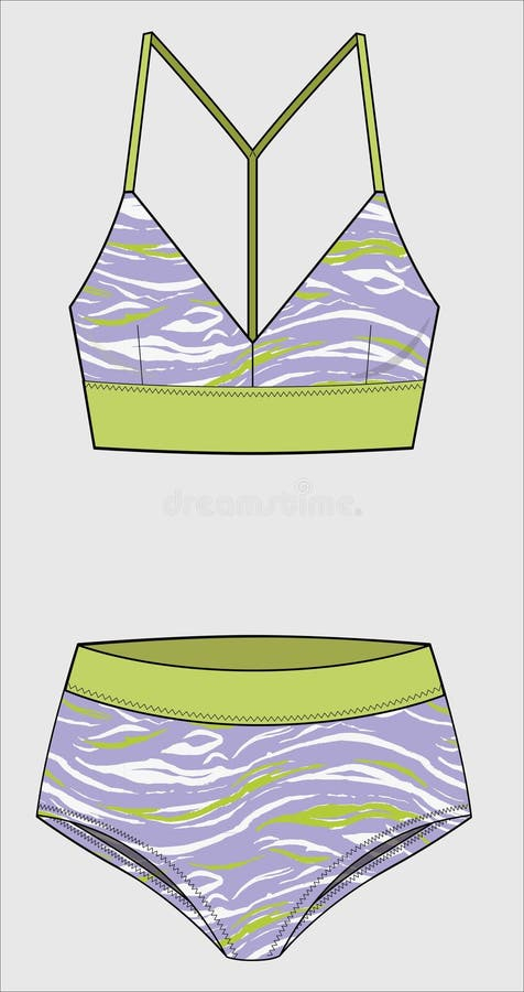 Colored Animal Print Gym Bra And Panty Stock Vector Illustration Of 