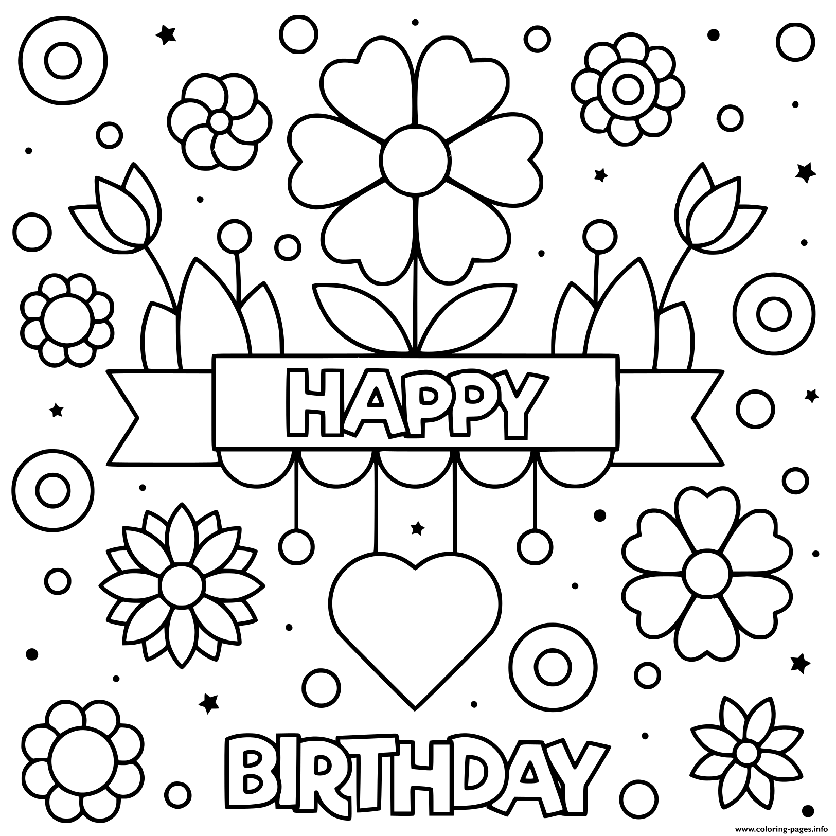 Coloring Birthday Cards Printable