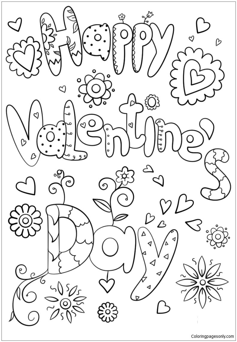 printable coloring sheets valentines day