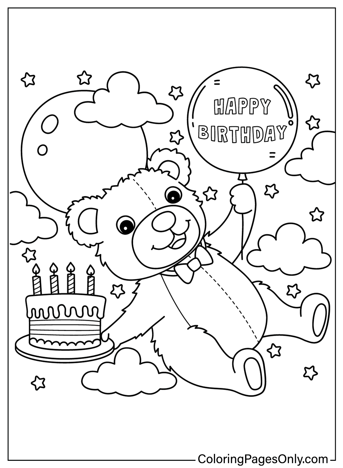 Coloring Pages Happy Birthday Free Printable Coloring Pages