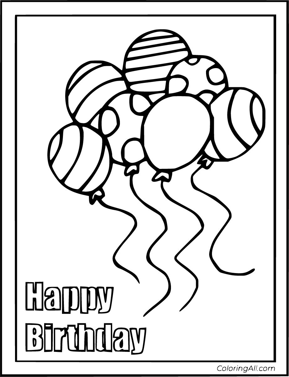 printable coloring birthday cards free pdf