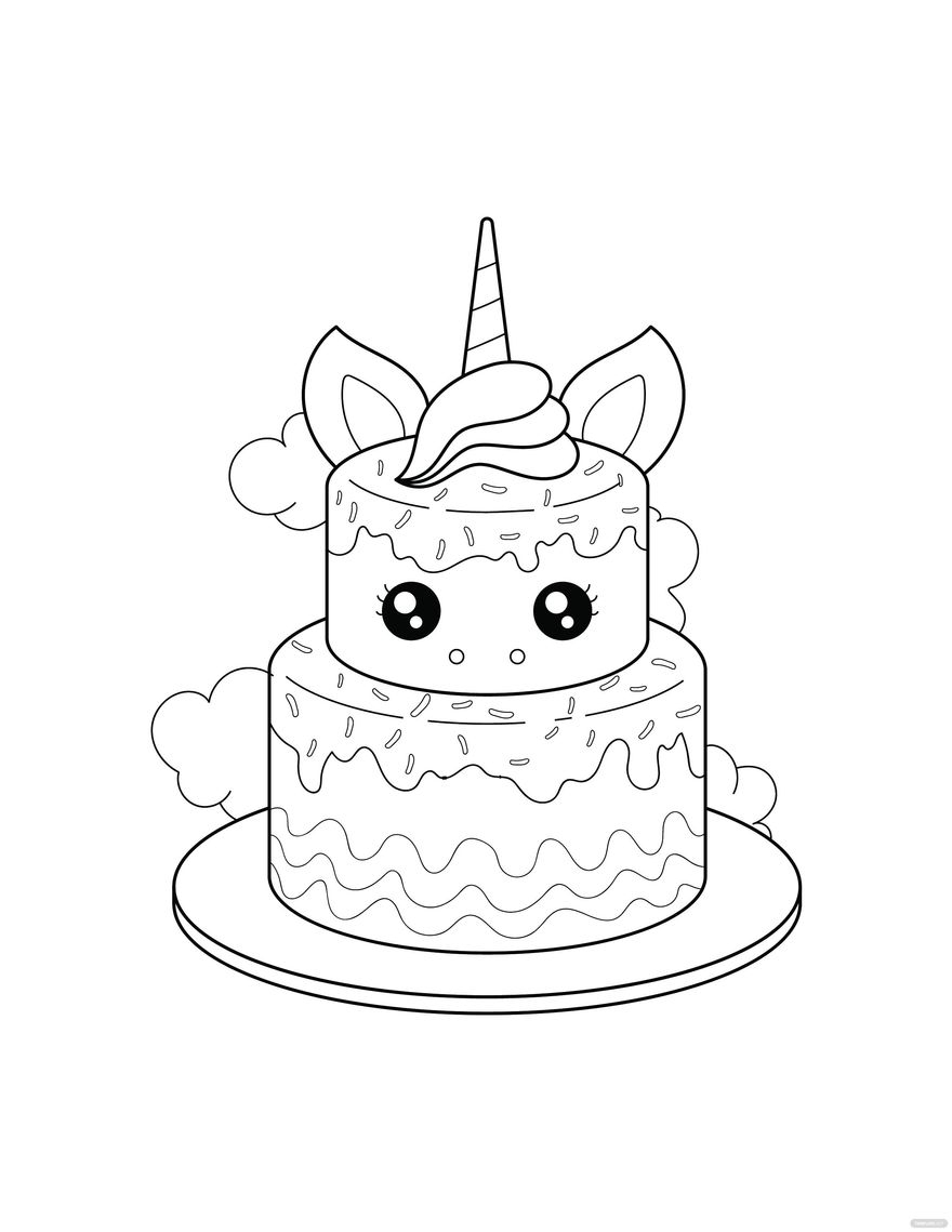 Coloring Pages Printable Unicorn Cake Coloring Pages Hot Sex Picture