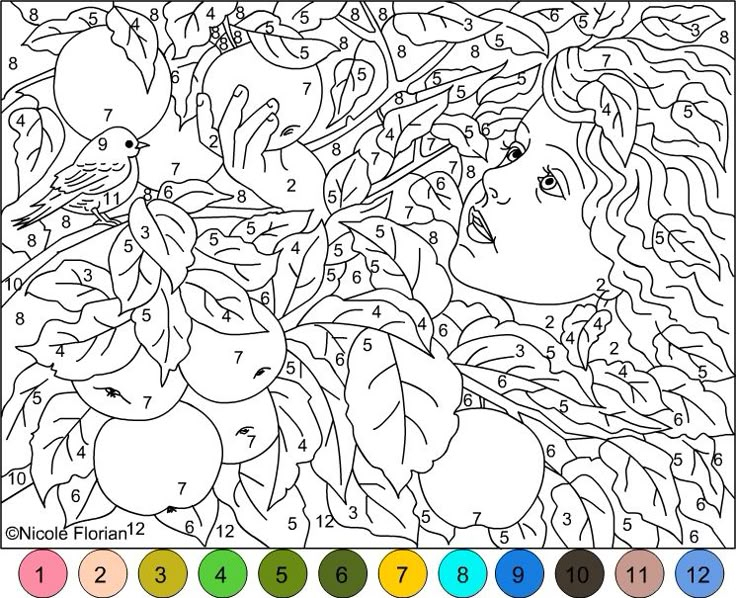 Coloring Pages With Numbers For Adults Pin On Coloring Pages gt gt By Number