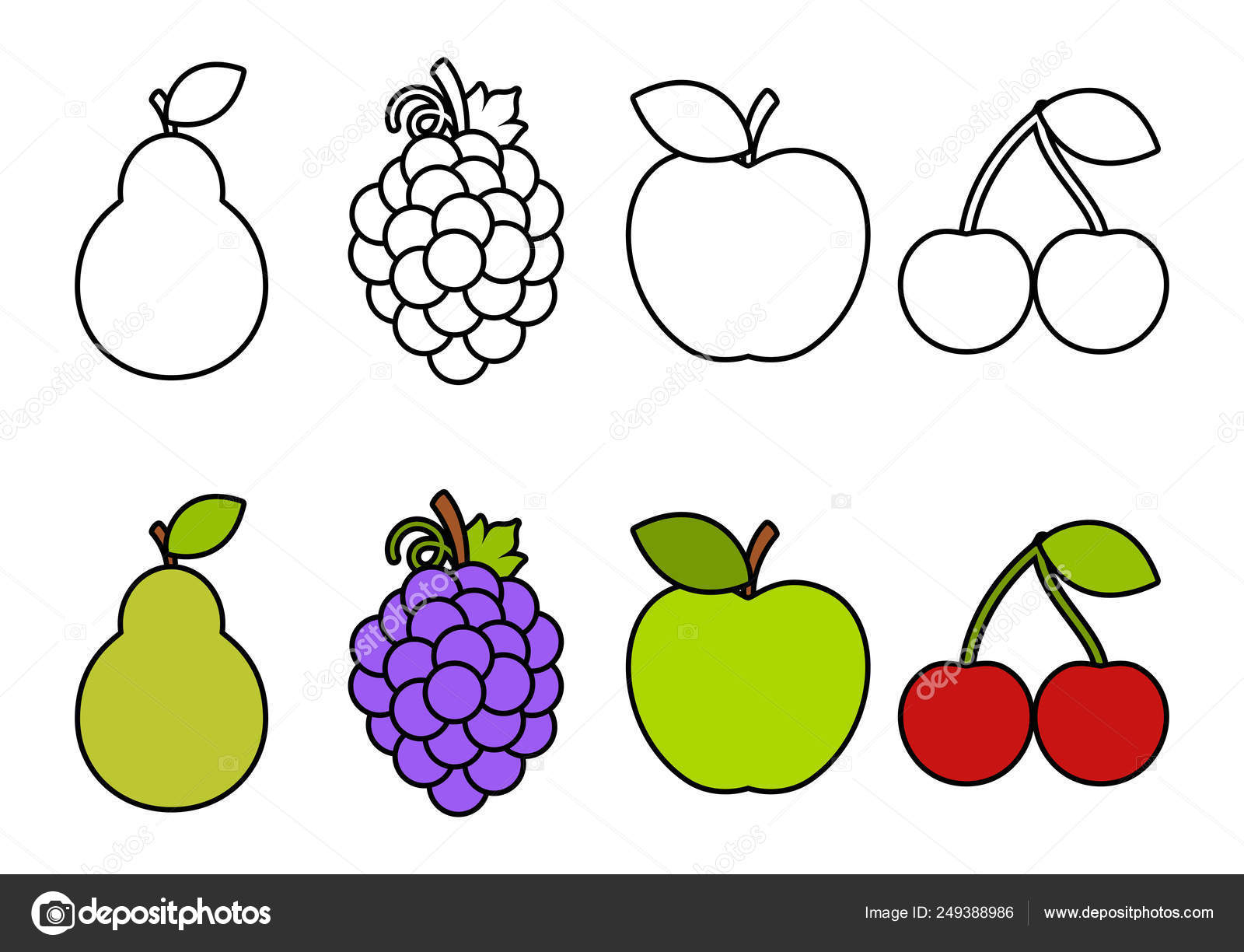 Coloring Pictures For Kids Fruits Pics Photos