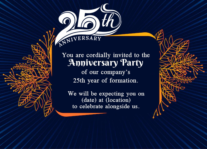 Company Anniversary Invitation Wording Idea Wishes Companion