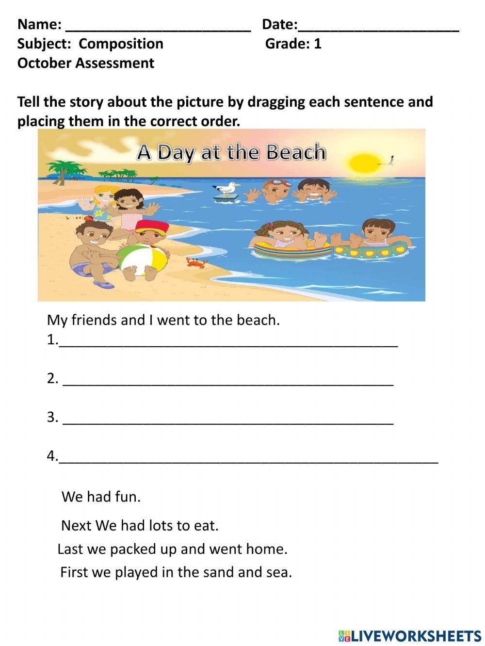Composition Worksheets For Grade 1 Printable Worksheets
