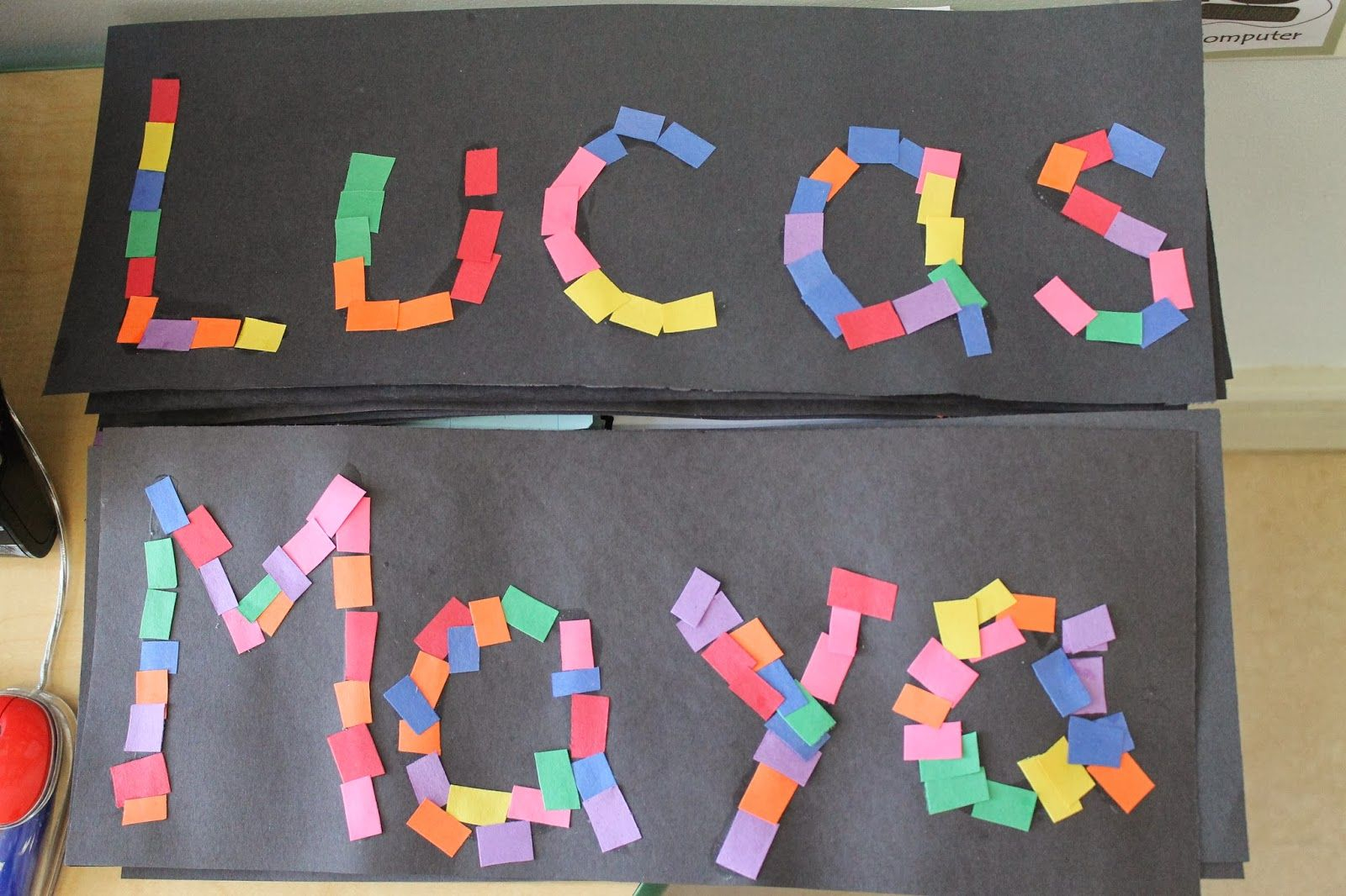 Construction Paper Name Origin Pre Writing Activities Name 