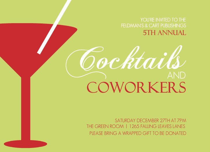 Corporate Cocktail Party Invitation Wording