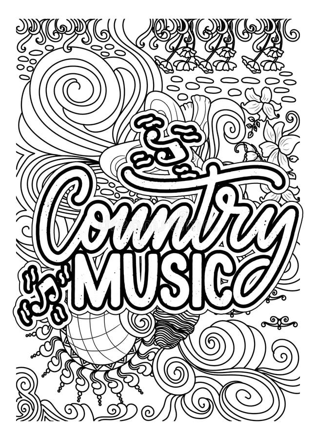 Country Music Inspirational Quote Coloring Pages For Adults Country 