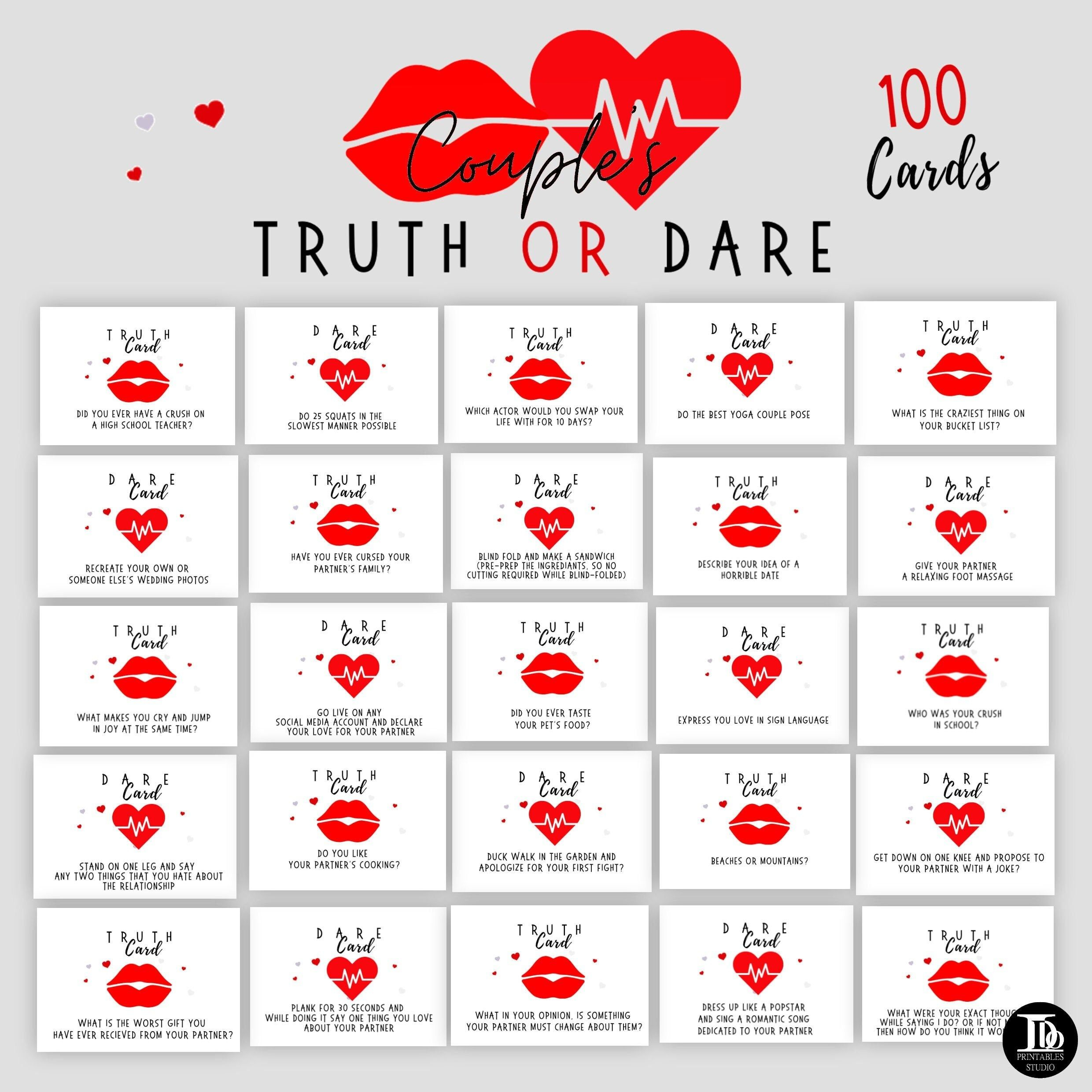 Couples Truth Or Dare Questions Activity For Couples Couples Game Night 