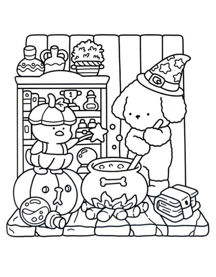 Cozy Friends Coloring Pages Free Printable PDF 