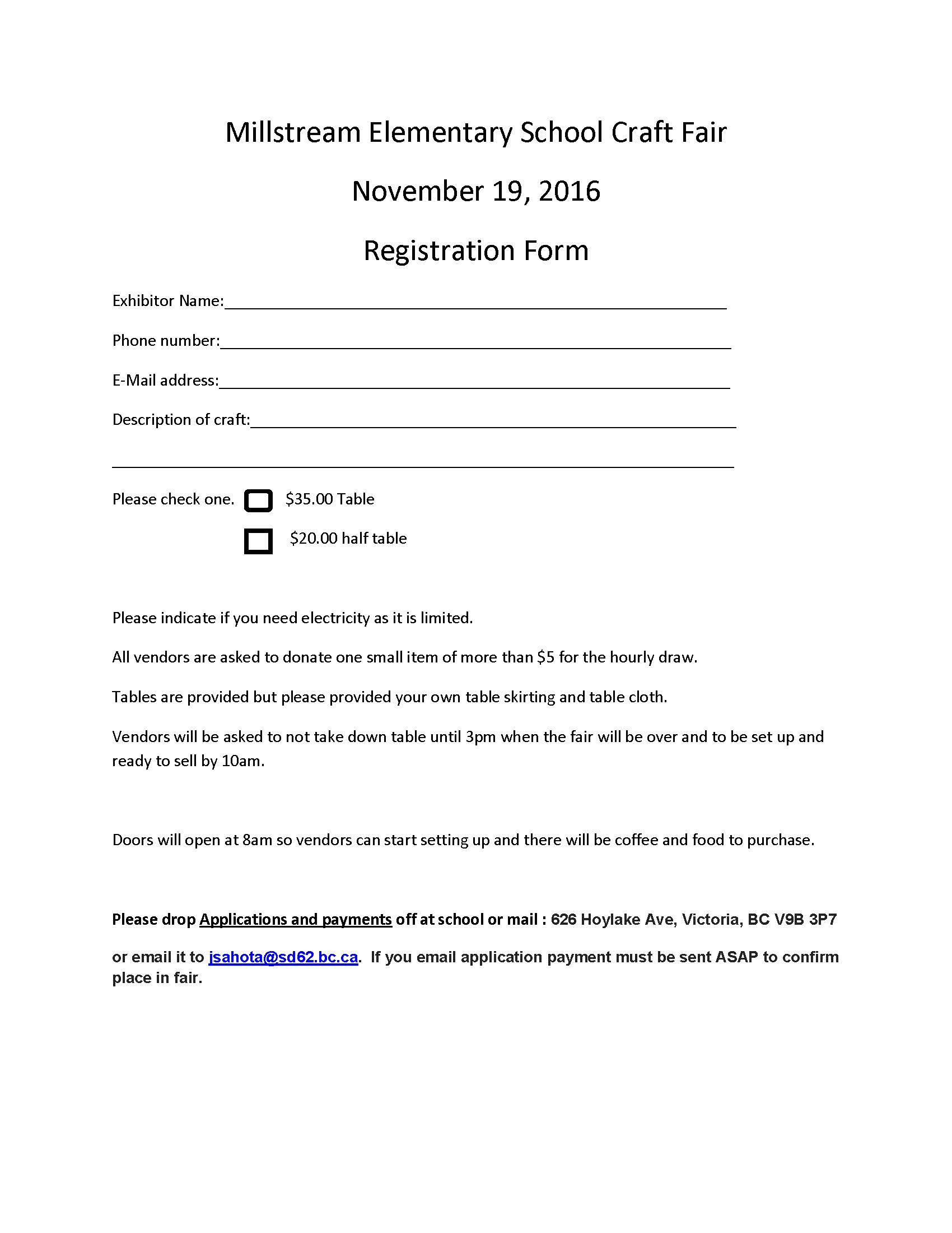 printable craft fair application template printable craft fair application template