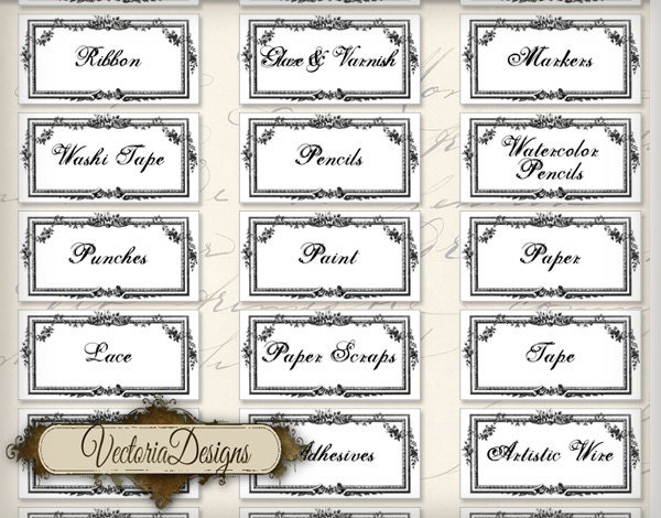 Craft Room Organization Labels Craft Room Labels Printable Instant 