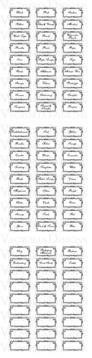 Craft Room Organization Labels Craft Room Labels Printable Instant 