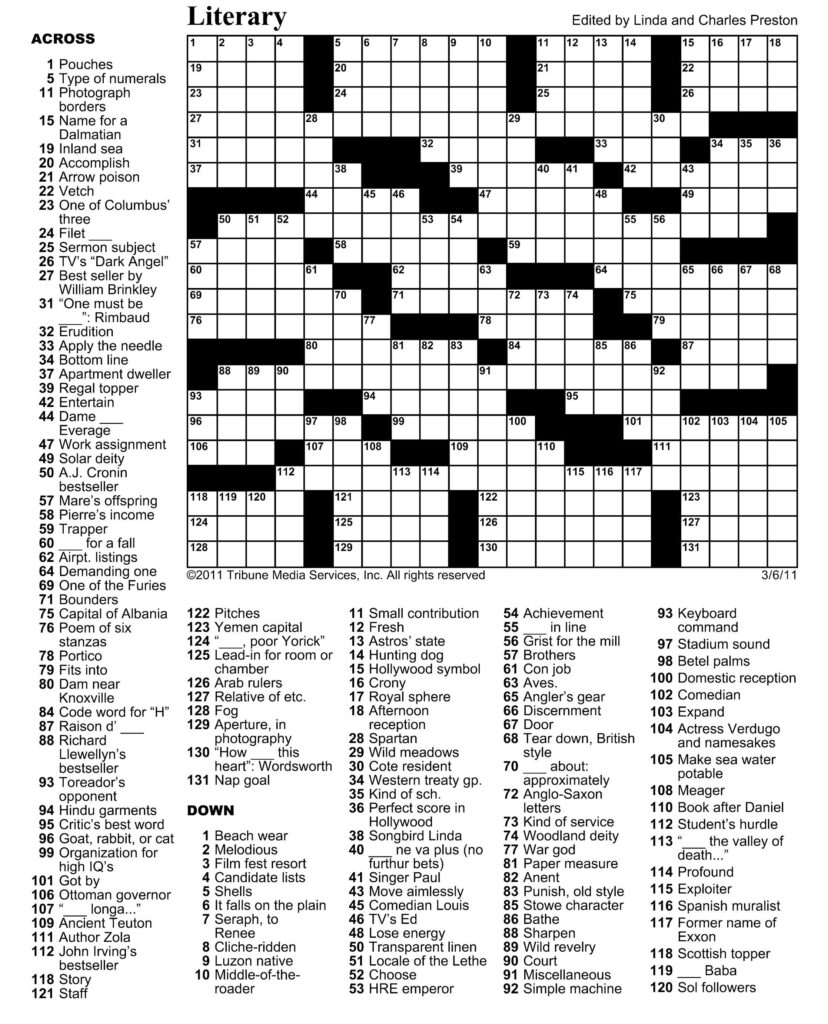 Crossword Puzzles Printable Free Printable Crossword Puzzles Mary 