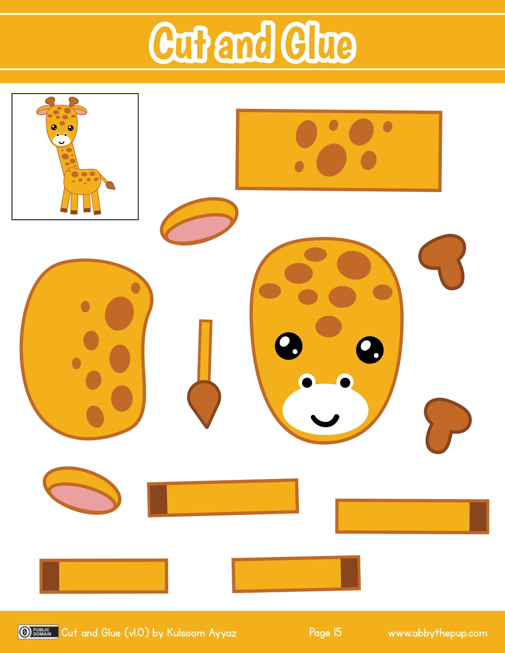 Cut And Glue Giraffe Preschool Printable Free Printable Papercraft 
